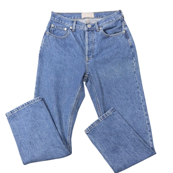Everlane Denim - Everlane The Cheeky Jean Womens 26 Crop Blue High Rise Straight Leg Denim Pants